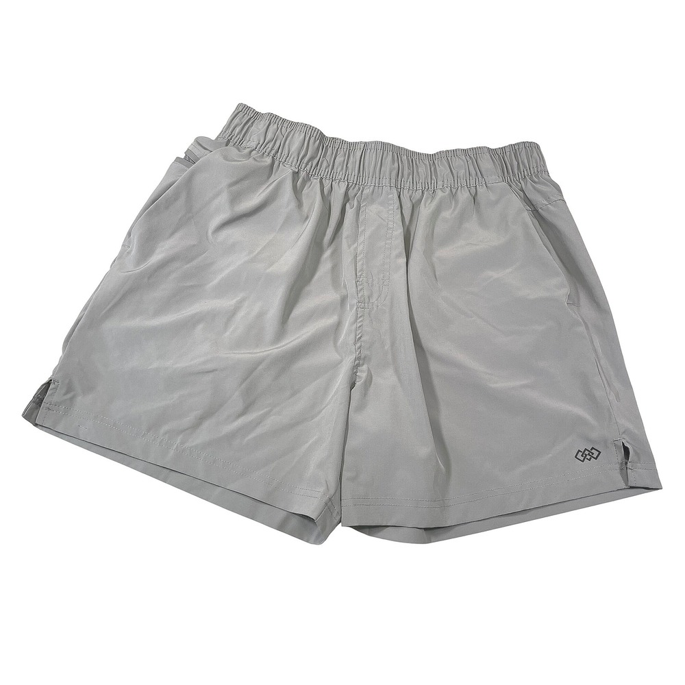 Leg3nd Size L Grey Athletic Shorts Drawstring Zipper Pocket Gym Activewear
